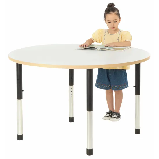 Norwegia Spaces Adjustable Height Round Table - White - 120 (dia.) x 57-79.5 (H) cm