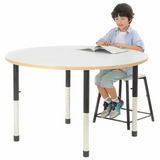 Norwegia Spaces Adjustable Height Round Table - White - 120 (dia.) x 57-79.5 (H) cm