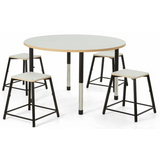 Norwegia Spaces Adjustable Height Round Table - White - 120 (dia.) x 57-79.5 (H) cm