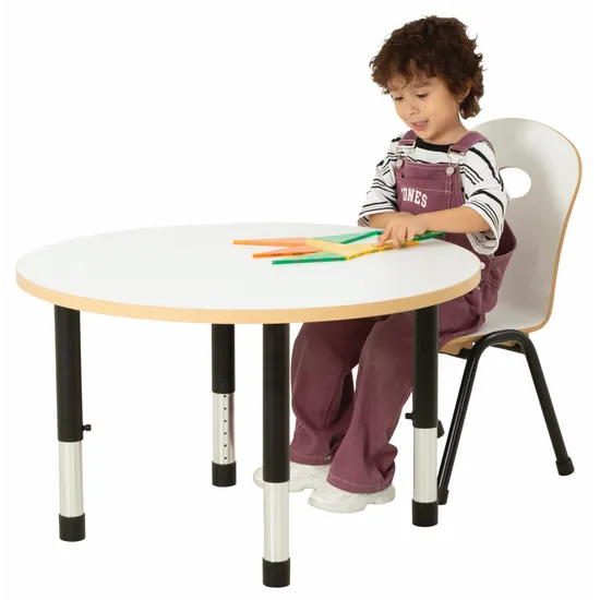 Norwegia Spaces Adjustable Height Round Table - White - 85 (dia.) x 39-61.5 (H) cm