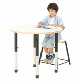 Norwegia Spaces Adjustable Height Round Table - White - 85 (dia.) x 57-79.5 (H) cm - Modern Teaching Aids NZ