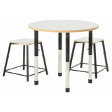 Norwegia Spaces Adjustable Height Round Table - White - 85 (dia.) x 57-79.5 (H) cm - Modern Teaching Aids NZ