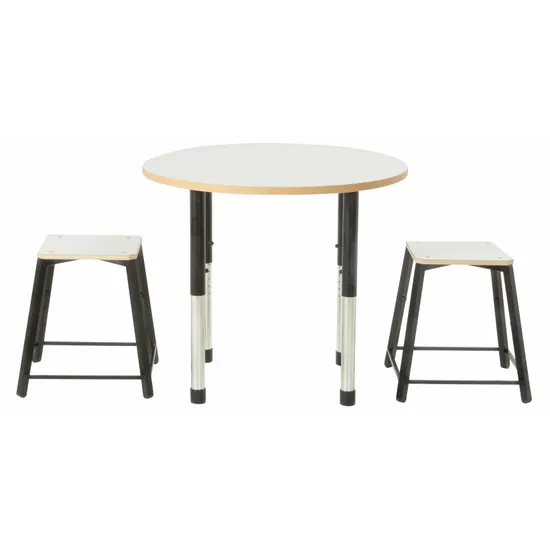 Norwegia Spaces Adjustable Height Round Table - White - 85 (dia.) x 57-79.5 (H) cm - Modern Teaching Aids NZ