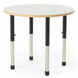 Norwegia Spaces Adjustable Height Round Table - White - 85 (dia.) x 57-79.5 (H) cm - Modern Teaching Aids NZ