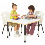 Norwegia Spaces Adjustable Height Square Table - White - 39-61.5 (H) cm