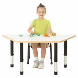 Norwegia Spaces Adjustable Height Trapezoidal Table - White - 39-61.5 (H) cm