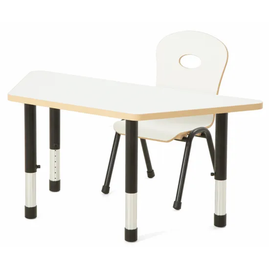 Norwegia Spaces Adjustable Height Trapezoidal Table - White - 39-61.5 (H) cm