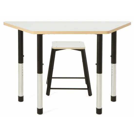 Norwegia Spaces Adjustable Height Trapezoidal Table - White - 57-79.5 (H) cm - Modern Teaching Aids NZ