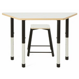 Norwegia Spaces Adjustable Height Trapezoidal Table - White - 57-79.5 (H) cm - Modern Teaching Aids NZ
