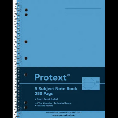 Protext 5 Subject Lecture Book 295x223 mm 8 mm 250p - Modern Teaching Aids NZ
