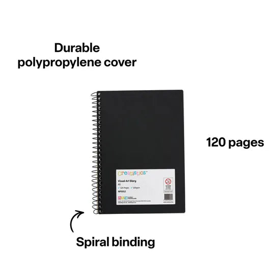 Creatistics Visual Art Diary A5 110gsm - 120 Page - Modern Teaching Aids NZ