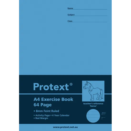 Protext Exercise Book A4 8mm 64p - Modern Teaching Aids NZ