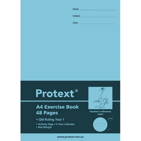 Protext Exercise Book QLD A4 Year 1 48p - Modern Teaching Aids NZ