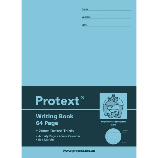 Protext Dotted Thirds Writing 330x240 mm 24 mm 64p - Modern Teaching Aids NZ