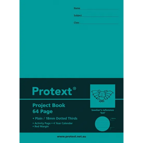 Protext Dotted Thirds Project Book 330x240 mm Plain/ 18 mm 64p - Modern Teaching Aids NZ
