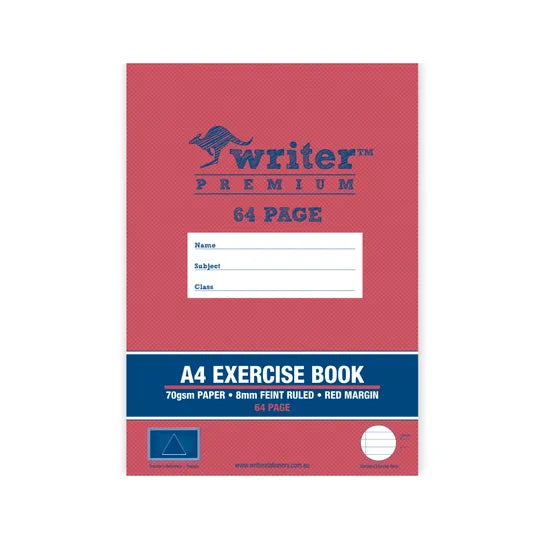 Writer Exercise Book A4 8mm 64p - Modern Teaching Aids NZ