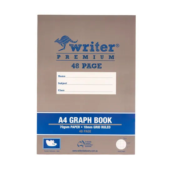 Writer Premium Graph Exercise Book A4 10 mm 48p