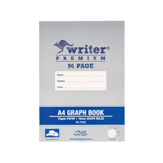 Writer Premium Graph Exercise Book A4 10 mm 96p