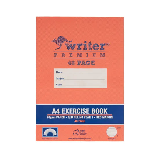 Writer Exercise Book A4 QLD Year 1 48p - Modern Teaching Aids NZ