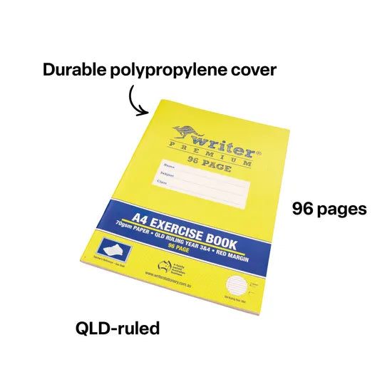 Writer Exercise Book A4 QLD Year 3/4 96p - Modern Teaching Aids NZ