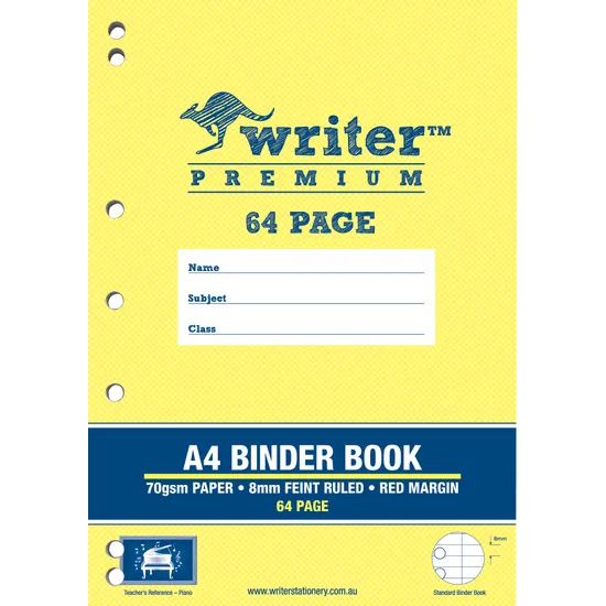 Writer Premium A4 Binder Book 64p 8mm - Modern Teaching Aids NZ
