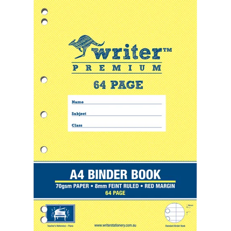 Writer Premium A4 Binder Book 64p 8mm - Modern Teaching Aids NZ