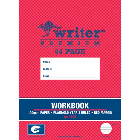 QLD Workbook Plain 1 Side Yr 2 Ruled 1 side - Modern Teaching Aids NZ