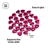 Heart Rhinestones Pink - Pack of 30 - Modern Teaching Aids NZ