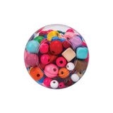 Assorted Coloured Wooden Beads - 150 g