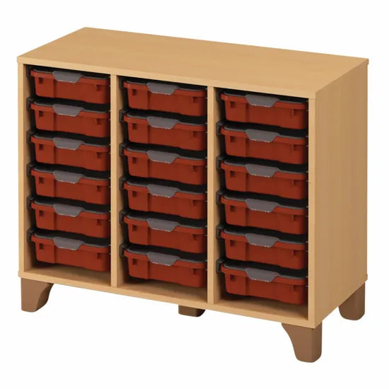 Axima Tote Tray Cabinet with 18 Small Terracotta Trays - 74 cm (H)
