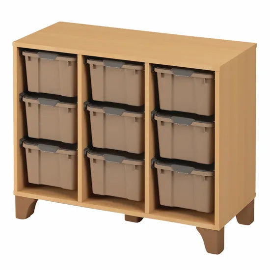 Axima Tote Tray Cabinet with 9 Large Beige Trays - 74 cm (H)