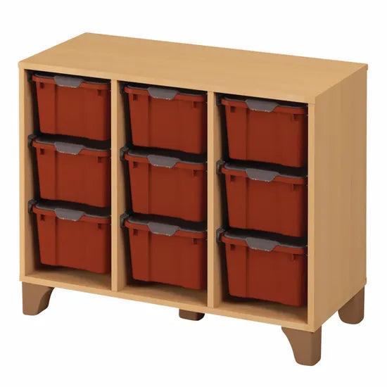 Axima Tote Tray Cabinet with 9 Large Terracotta Trays - 74 cm (H)