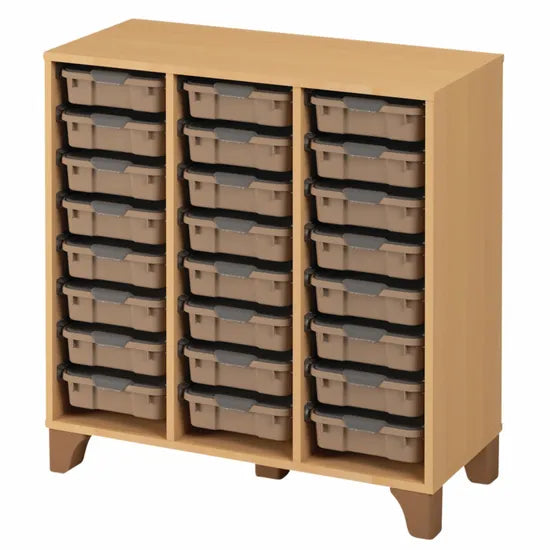 Axima Tote Tray Cabinet with 24 Small Beige Trays - 93 cm (H)