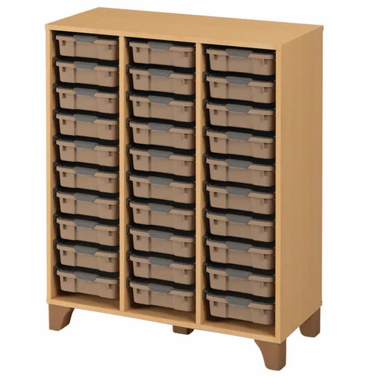 Axima Tote Tray Cabinet with 30 Small Beige Trays - 112 cm (H)