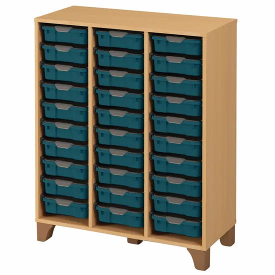 Axima Tote Tray Cabinet with 30 Small Blue Trays - 112 cm (H)