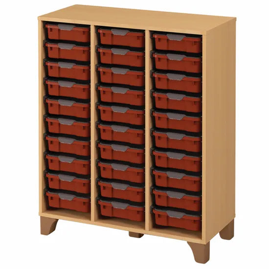 Axima Tote Tray Cabinet with 30 Small Terracotta Trays - 112 cm (H)
