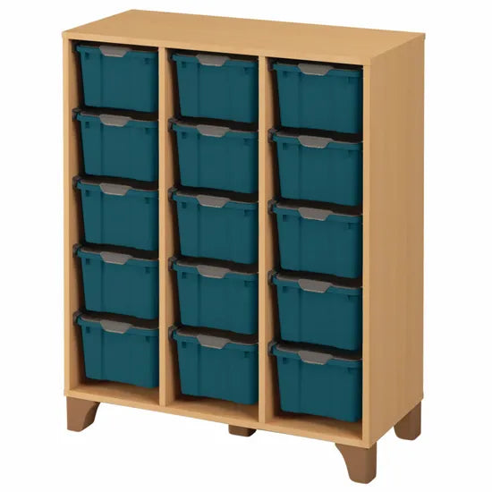 Axima Tote Tray Cabinet with 15 Large Blue Trays - 112 cm (H)