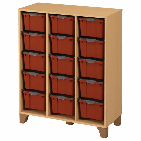 Axima Tote Tray Cabinet with 15 Large Terracotta Trays - 112 cm (H)