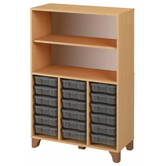 Axima Tote Tray Cabinet with 18 Small Clear Trays - 136 cm (H)