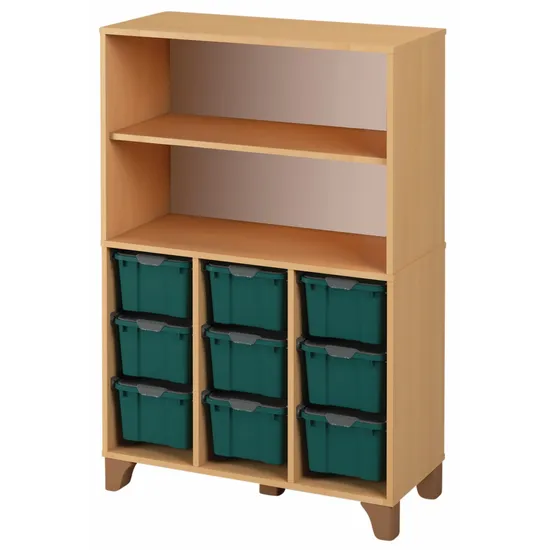 Axima Tote Tray Cabinet with 9 Large Blue Trays - 136 cm (H)