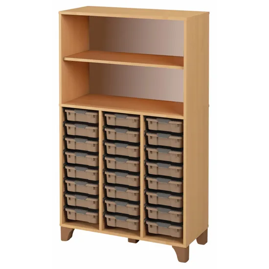 Axima Tote Tray Cabinet with 24 Small Beige Trays - 155 cm (H)