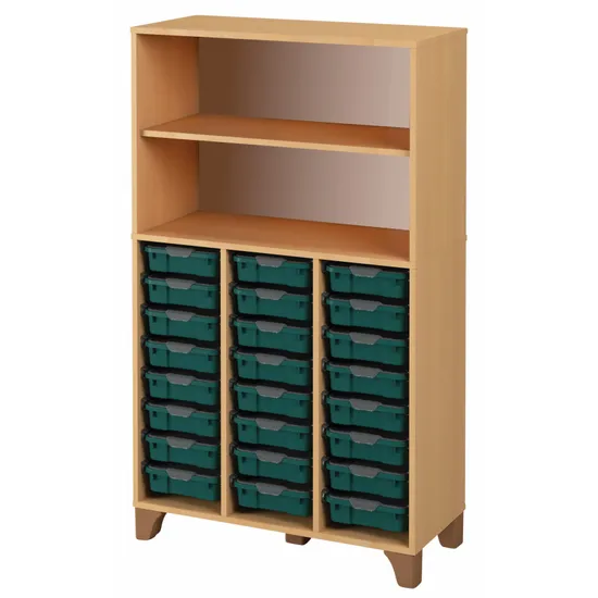 Axima Tote Tray Cabinet with 24 Small Blue Trays - 155 cm (H)