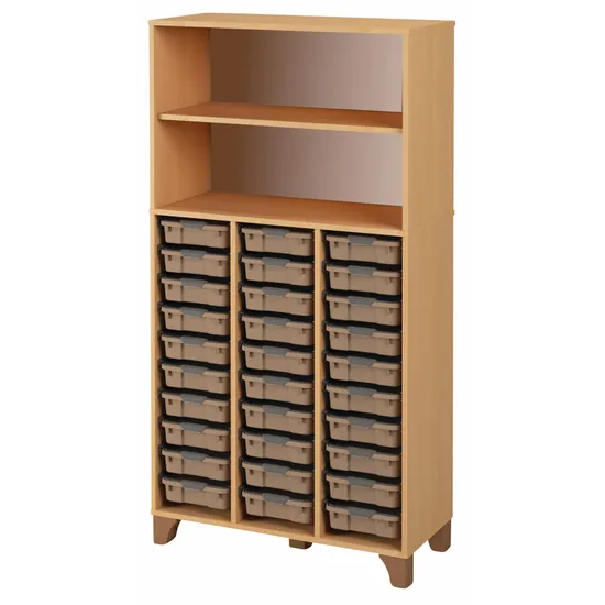 Axima Tote Tray Cabinet with 30 Small Beige Trays - 174 cm (H)