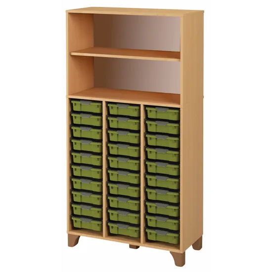 Axima Tote Tray Cabinet with 30 Small Green Trays - 174 cm (H)