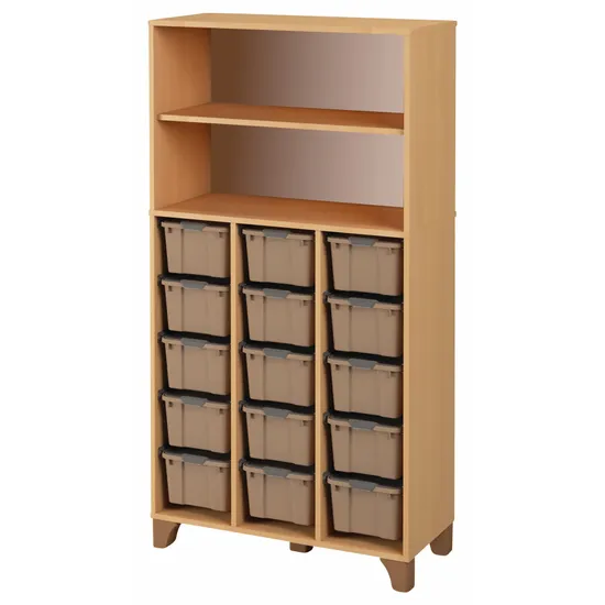 Axima Tote Tray Cabinet with 15 Large Beige Trays - 174 cm (H)
