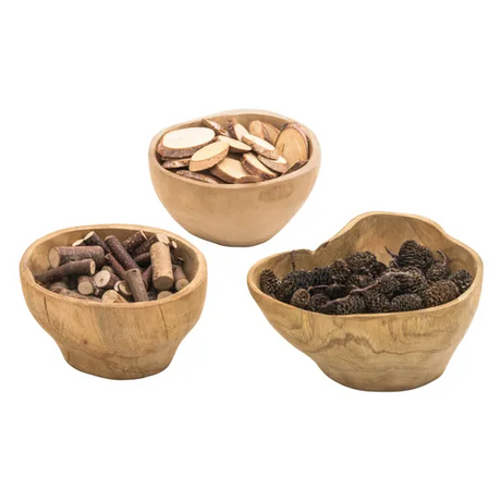 Natural Wooden Bowls - Set of 3 - Modern Teaching Aids NZ