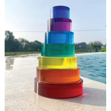 Lucite Rainbow Discs Cool 7 Pieces