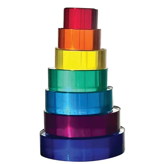 Lucite Rainbow Discs Cool 7 Pieces