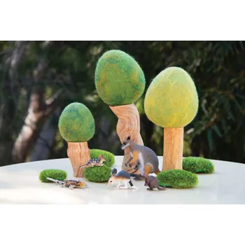 Felt & Wood Trees - Set of 3 - Modern Teaching Aids NZ