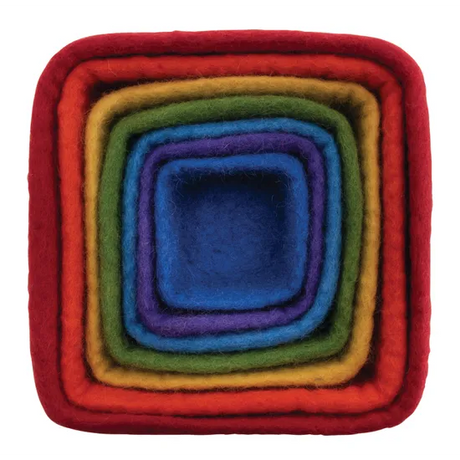 Fair Trade - Felt Rainbow Storage & Stacking Cubes - Modern Teaching Aids NZ